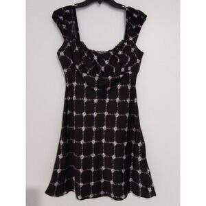 NWT Glamorous Blk Rose Trellis Sqr Neck Babydoll Mini Dress Lrg Urban Outfitters
